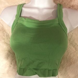 Green Cropped Tank Top